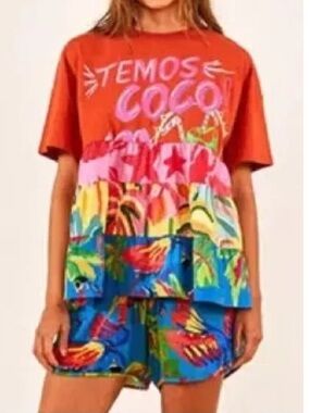 Farm Rio Temos Coco T-Shirt Blouse